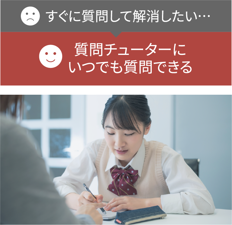 質問チューターにいつでも質問できる